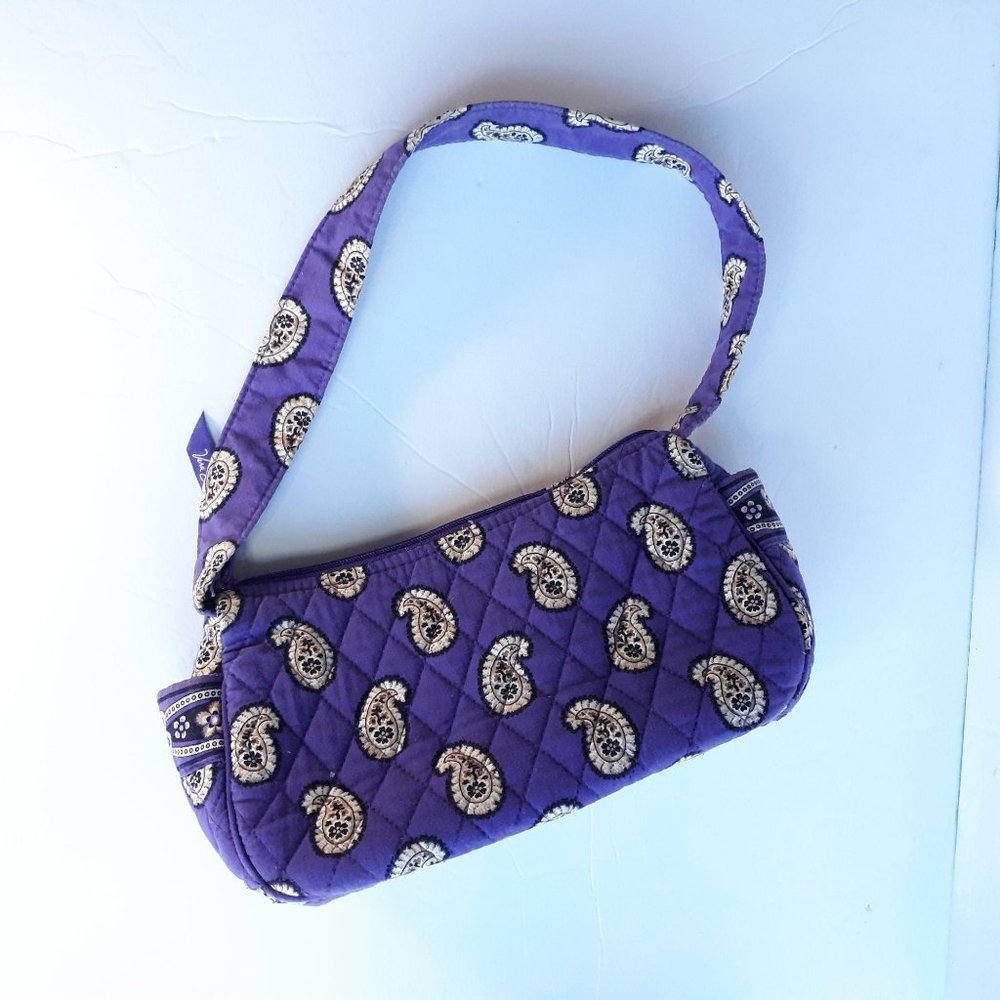 Vera Bradley Purse Simply Violet Paisley Bag - Picture 13 of 13